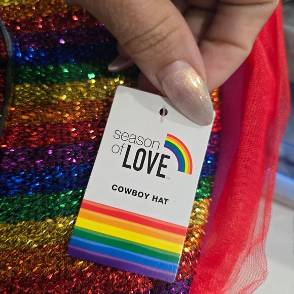 Rainbow sparkle glitter Cowboy Hat & Tutu Set pride LGBTQIA+ rainbow halloween - Picture 9 of 9